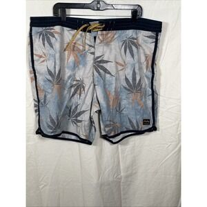 Billabong Wrangler Mens Swim Trunks Grey‎ Floral Size 40